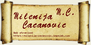 Milenija Cacanović vizit kartica